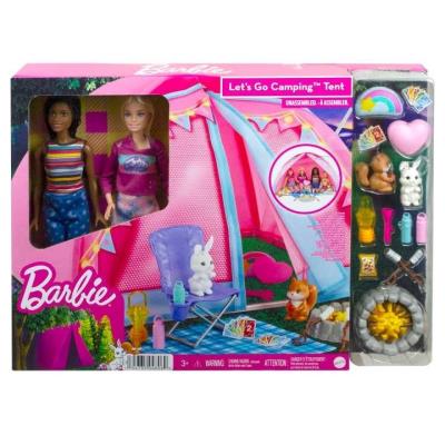 Opakowanie Barbie Kempingowy namiot zestaw + 2 lalki