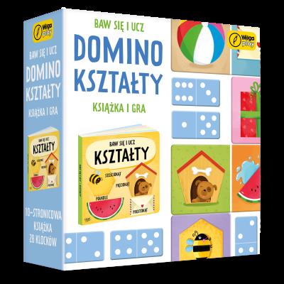 Baw się i ucz Domino Kształty Gra i książka. Wydawca: Wilga Play. SmakLiter.pl Opakowanie Baw się i ucz Domino Kształty Gra i książka