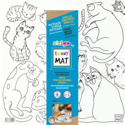 Opakowanie Biała mata Strigo Funny Mat Koty 40x40cm