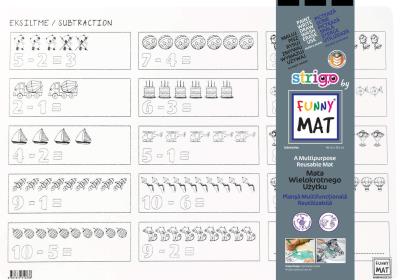 Opakowanie Biała mata Strigo Funny Mat Odejmowanie 48x33.5 cm