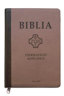 Okładka książki Biblia pierwszego Kościoła beż z paginatorami