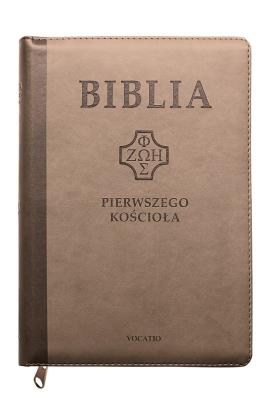 Okładka książki Biblia pierwszego Kościoła brązowa z paginatorami