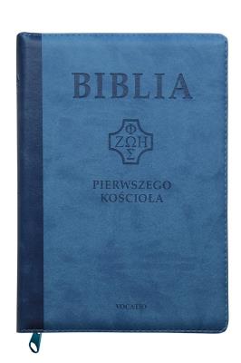 Okładka książki Biblia pierwszego Kościoła niebieska paginatory