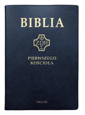 Okładka książki Biblia pierwszego Kościoła pvc granatowa