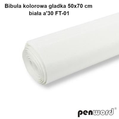 Opakowanie Bibuła kolorowa gładka biała 50x70cm 30 arkuszy