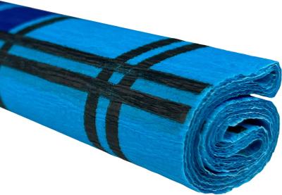 Opakowanie Bibuła marszczona 50x200 krata czarna na turkusowym 10 rolek