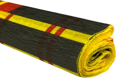 Opakowanie Bibuła marszczona 50x200 krata czarna na żółtym 10 rolek