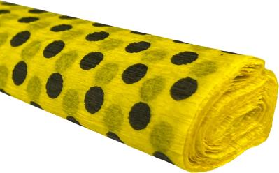 Opakowanie Bibuła marszczona 50x200 kropki czarne na żółtym 10 rolek