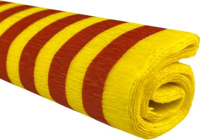 Opakowanie Bibuła marszczona 50x200 paski czerwone na żółtym 10 rolek