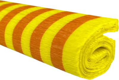 Opakowanie Bibuła marszczona 50x200 paski pomarańczowe na cytrynowym 10 rolek