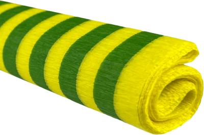 Opakowanie Bibuła marszczona 50x200 paski zielone na żółtym 10 rolek
