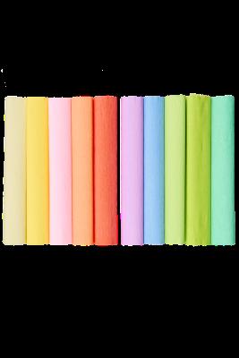 Opakowanie BIBUŁA MARSZCZONA TOP 2000 CREATINIO 25x200 MAŁY MIX PASTELOWY: kremowy, żołty, róż, brzoskwinia, łosoś, lilia, błękit, pistacja, limonka, mięta KOMPLET 10 SZTUK