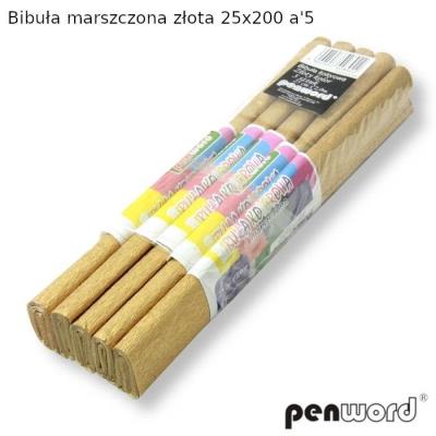 Opakowanie Bibuła marszczona złota 25x200 (5szt)