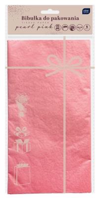 Opakowanie Bibułka do pakowania 50x70cm 5 arkuszy perłowy róż