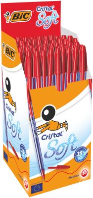 Opakowanie BIC Cristal Soft Długopis czerwony Pudełko 50szt
