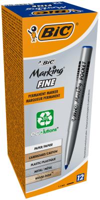 Opakowanie BIC Marking Fine Pocket ECOlutions Marker niebieski Pudełko 12szt