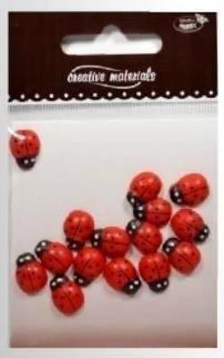 Opakowanie Biedronki drewniane czerwone 10x13mm 15szt