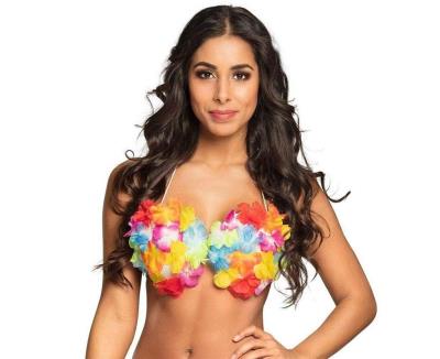 Opakowanie Biustonosz hawajski kolorowe kwiaty