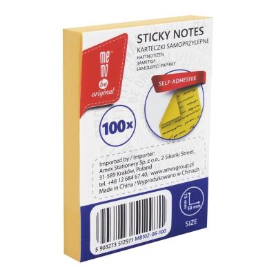 Bloczek samoprzylepny 50x75mm 100K żółty MemoBe. Wydawca: MemoBe. SmakLiter.pl Opakowanie Bloczek samoprzylepny 50x75mm 100K żółty MemoBe
