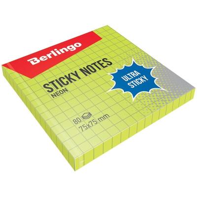 Opakowanie Bloczek samoprzylepny 75x75 zielony kratka 80K