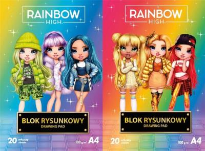 Opakowanie Blok rysunkowy A4/20K 100g rainbow high ASTRA