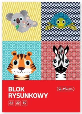 Opakowanie Blok rysunkowy A4/20K biały Cute Animals (10szt)