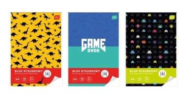 Opakowanie Blok rysunkowy A4/50K Game Over (5szt)