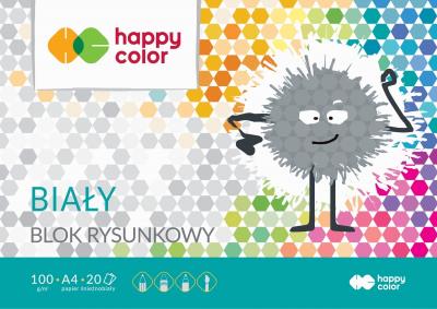 Opakowanie Blok rysunkowy biały A4 100g Happy Color pakiet 20sztuk