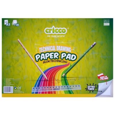 Blok techniczny A3/10K biały CRICCO. Wydawca: Cricco. SmakLiter.pl Opakowanie Blok techniczny A3/10K biały CRICCO