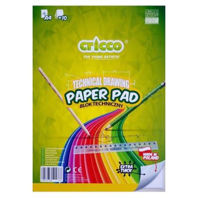 Blok techniczny A4/10K biały CRICCO. Wydawca: Cricco. SmakLiter.pl Opakowanie Blok techniczny A4/10K biały CRICCO