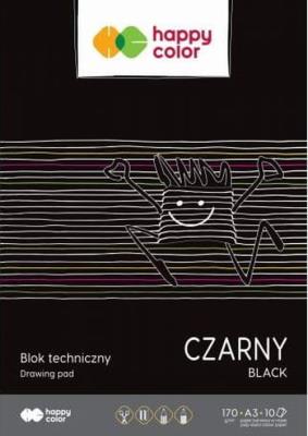Opakowanie Blok techniczny czarny A3 170g Happy Color pakiet 10sztuk