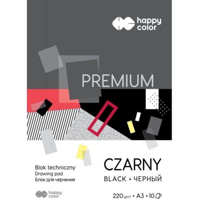 Opakowanie Blok techniczny czarny A3 Premium 220g Happy Color pakiet 10sztuk