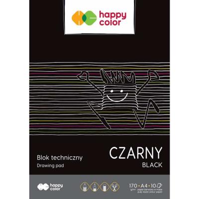 Opakowanie Blok techniczny czarny A4 170g Happy Color pakiet 20sztuk