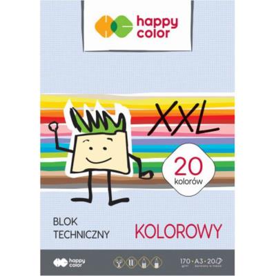 Opakowanie Blok techniczny kolorowy A3 170g Happy Color pakiet 10sztuk