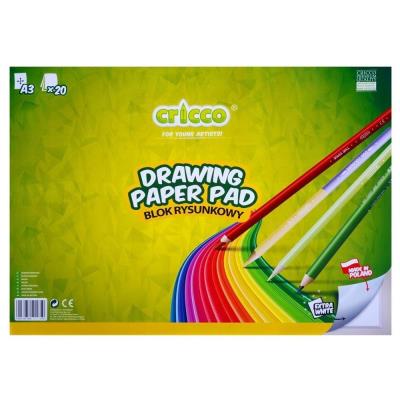 Blokrysunkowy A3/20K biały CRICCO. Wydawca: Cricco. SmakLiter.pl Opakowanie Blokrysunkowy A3/20K biały CRICCO