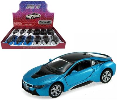 BMW i8 1:36 MIX. Wydawca: Kinsmart. SmakLiter.pl Opakowanie BMW i8 1:36 MIX