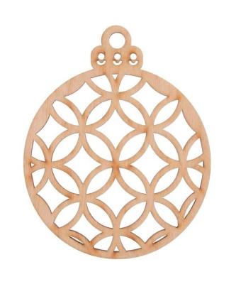 Opakowanie Bombka drewniana ażurowa 3szt naturalna