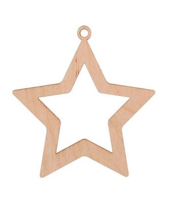 Opakowanie Bombka drewniana Gwiadka 3szt naturalna
