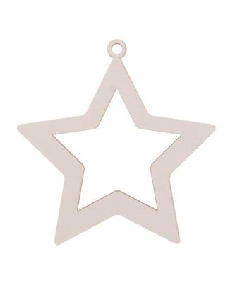 Opakowanie Bombka drewniana Gwiazdka 3szt biała