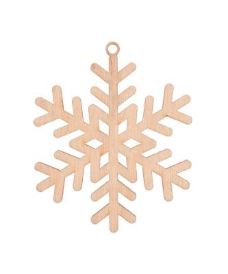 Opakowanie Bombka drewniana Płatek śniegu 3szt naturalna