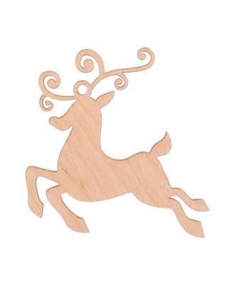 Opakowanie Bombka drewniana Renifer 3szt naturalna