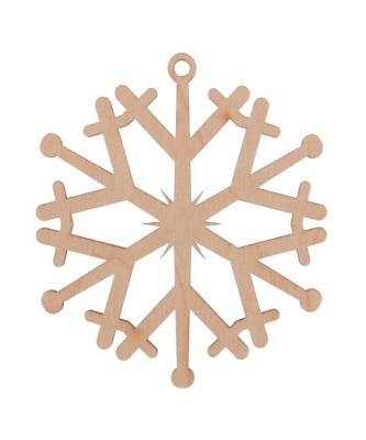 Opakowanie Bombka drewniana Śnieżynka 3szt naturalna