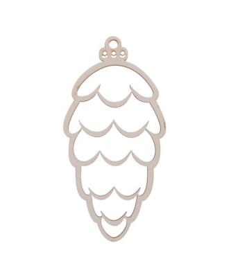 Opakowanie Bombka drewniana Szyszka 3szt biała