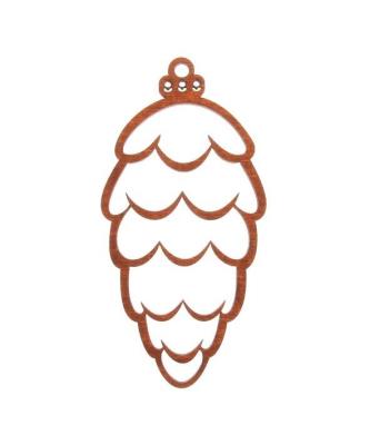 Opakowanie Bombka drewniana Szyszka 3szt malowana