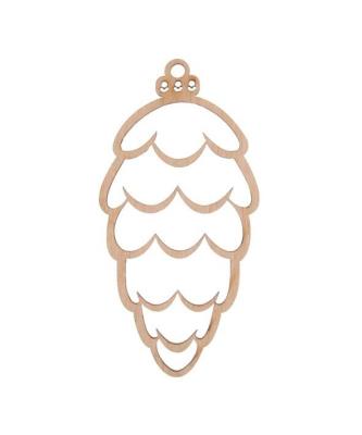 Opakowanie Bombka drewniana Szyszka 3szt naturalna