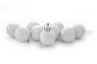Opakowanie Bombki disco białe 9szt