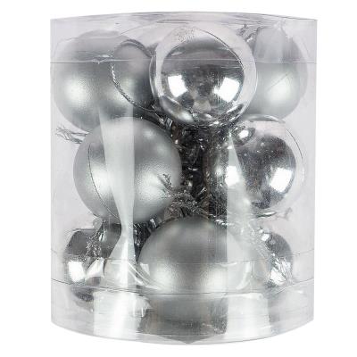 Opakowanie Bombki nietłukące w tubie srebrne 3cm 12szt