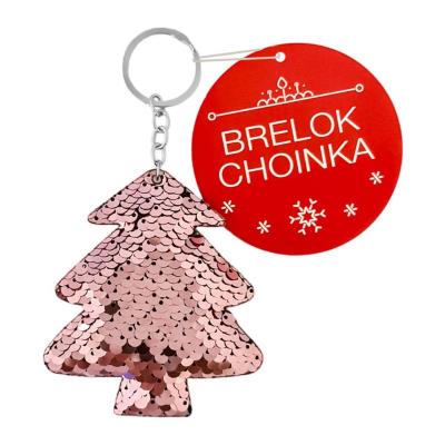 Opakowanie Brelok cekinowy choinka róż