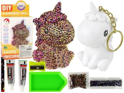 Opakowanie Brelok jednorożec diamentowy 3D DIY brązowy