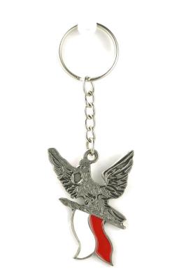 Brelok metalowy Orzeł z flagą Polski ABINO. Wydawca: ABINO. SmakLiter.pl Opakowanie Brelok metalowy Orzeł z flagą Polski ABINO